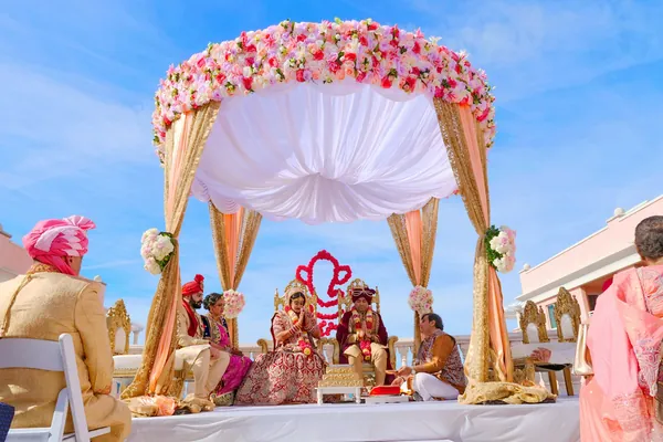 Mandap under an open sky